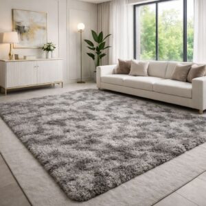 Tapete Peludo, Felpudo De Sala Ou Quarto Luxo 2,00 X 1,50 - Cinza Mesclado