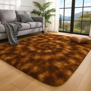 Tapete Felpudo 40mm Pelo Alto 2,00 x 1,50 Para Sala E Quarto - Marrom Mescla