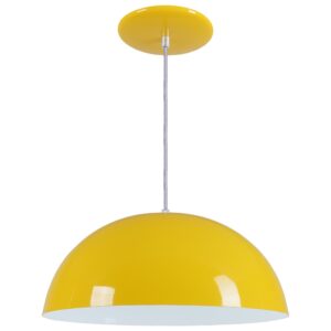 Pendente Meia Lua Bola 34cm em Alumínio Cores Cobre Arandela Luminária Sala Quarto Cozinha - Amarelo