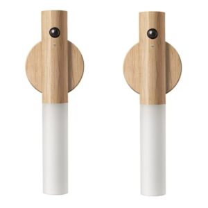 Luminaria Led Recarregável Sensor de Movimento Arandela de Madeira Minimalist Mesa Parede Magnética - 2PCS