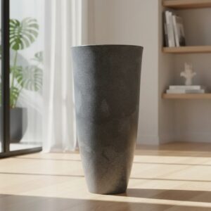 Vaso Luxo Planta Sala Coluna Ibiza Cone G Decorativo Liso - AZUL INVERNO