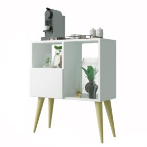 Aparador Buffet Multiuso Com Porta Retrô Cantinho do Café Marrocos - Branco