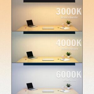 Luminaria de Led Teto Pendente Perfil Retangular Linear Aluminio Sobrepor 1m Bivolt