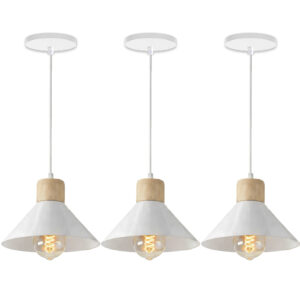 KIT 3 Luminária Pendente de teto Moderna para Sala Cozinha - Branco