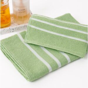 Kit 3 Toalhas De Banho 100% Algodão Alta Absorção 60x120cm - Verde - Jessica