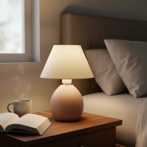 Abajur Feito de Cerâmica Luminária Cores Tendências Lançamento - Marrom Avelã