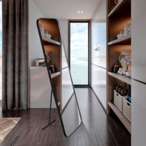 Espelho Corpo Inteiro Retângular 150x50cm C/ Suporte De Chão