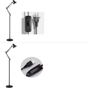 Luminária Pixar Abajur de Chão Articulada Vintage 1,90 Metros