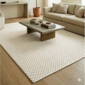 Tapete 100% Algodão 1,40x2,00 Sala Quarto Escritório Grosso - Rustico/Cru