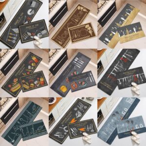 Kit Tapete Jogo Passadeira Cozinha Belga Antiderrapante 2 Pç Promoção - Estampa Variadas