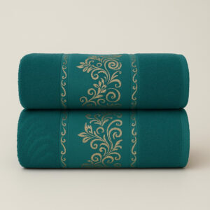 Kit 2 Toalhas de Banho Premium Gigante 100% Algodão – Felpudas, Macias e Super Absorventes - Kit 2Toalhas–Verde