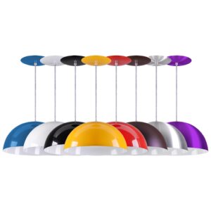 Pendente Meia Lua Bola 34cm em Alumínio Cores Cobre Arandela Luminária Sala Quarto Cozinha