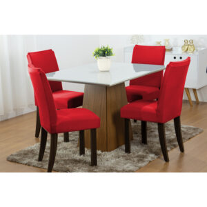 Capas Para Cadeira de Jantar - Kit 4 Peças Malha Gel com Elástico - Vermelho