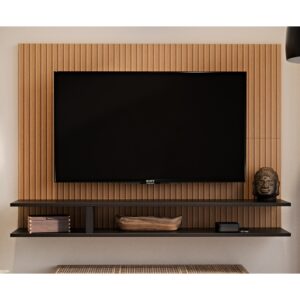 Painel Para Tv Smart 50 Polegadas Com Prateleira Nicho Quarto Sala MILÃO