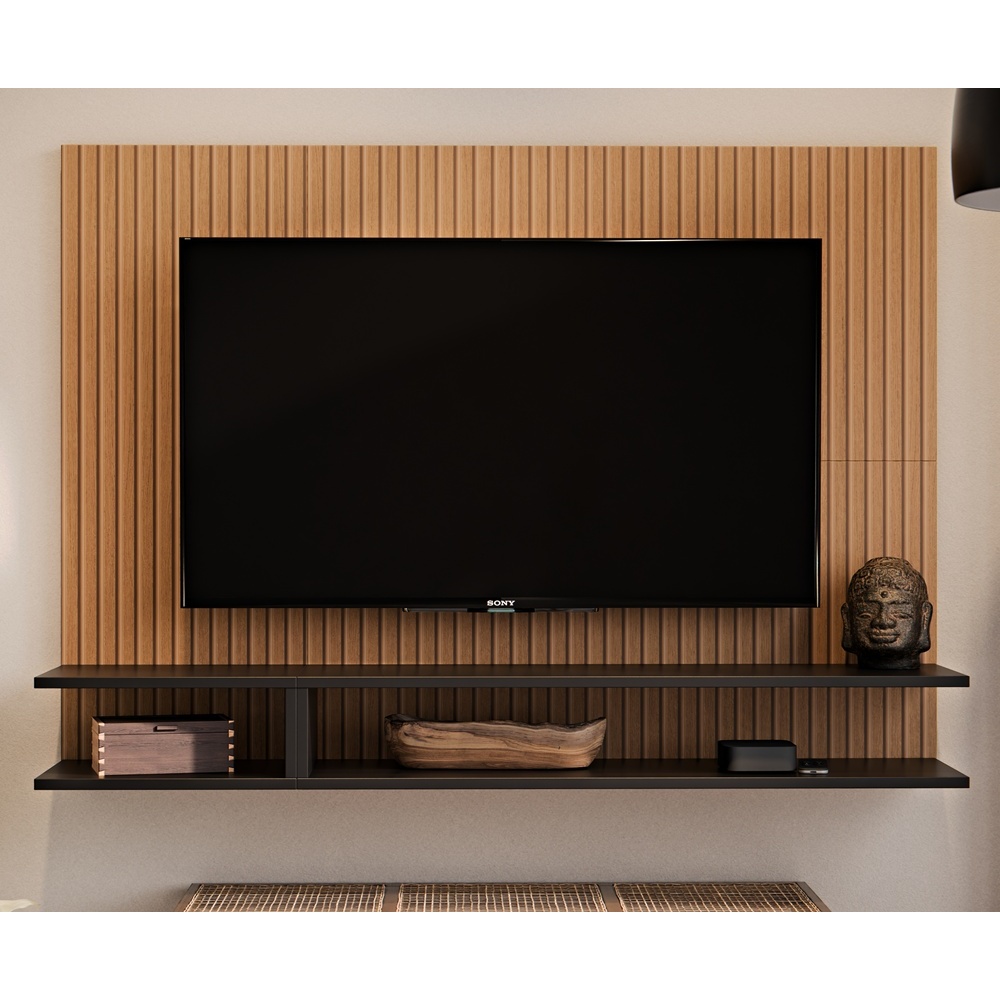 Painel Para Tv Smart 50 Polegadas Com Prateleira Nicho Quarto Sala MILÃO