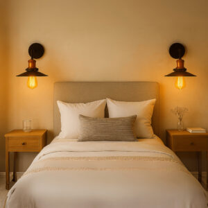 Arandela Nordic 22cm Industrial Preto Cobre E27 Bivolt Alumínio Parede Vintage Loft