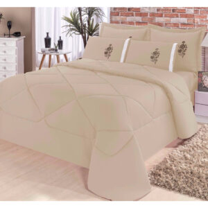 Kit conforto King 06 peças jogo completo - BEGE