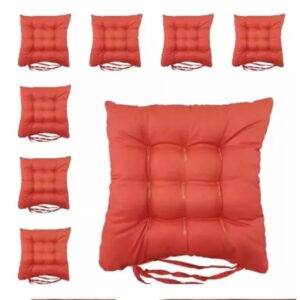 Kit 4 Almofadas para Cadeira Futon 40x40 com Amarração Assento Macio Oxford Cozinha Sala - Laranja
