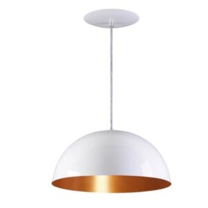 Pendente Meia Lua Bola 34cm em Alumínio Cores Cobre Arandela Luminária Sala Quarto Cozinha