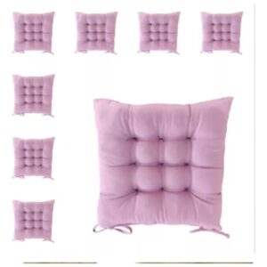 Kit 4 Almofadas para Cadeira Futon 40x40 com Amarração Assento Macio Oxford Cozinha Sala - Lilás