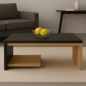 Mesa de Centro Retangular para Sala Moderna Luxo Decorativa com Prateleira Porta Revista