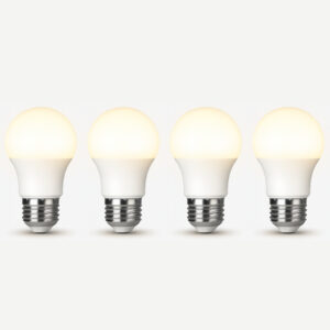 Kit Lâmpada Led Bulbo Econômica 12w 3000k Branco Quente Bivolt 110v 220v Luz Amarela Aconchegante - Kit 4