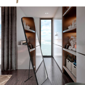 Espelho Corpo Inteiro Retângular 150x50cm C/ Suporte De Chão