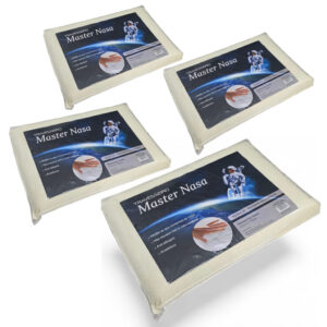 KIT TRAVESSEIRO NASA MASTER VISCOELASTICO MACIO LINHA LUXO ANTIALERGICO ALT 10cm COMFORTAVEL - 04 PEÇAS
