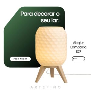 Abajur Luminária de Mesa Colmeia LED - Luz Quente para Quarto e Cabeceira 110V