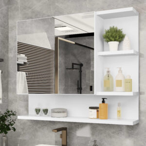 QUEIMA DE ESTOQUE!!! Armário Espelheira com Porta Cleo- VÁRIAS CORES - Branco