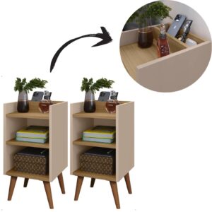 Kit 2 Mesa de Cabeceira ou Unitário para Quarto Charme Retrô Várias Cores Apoio de Cama Mesinha - KIT MAX FENDI HANOVER