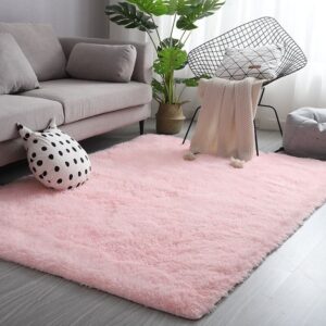 Tapete 2,00 x 1,50 Felpudo Sala Quarto Varias Cores - Rosa Bebe
