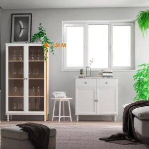 Cristaleira Estante Para Livros Ditália 2 Portas Vidro E-957