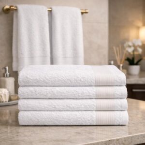 Kits 5/2 Toalha de Banho Gran Hotel Branca Grande 140x70 cm 100% Algodão Toque Macia/ Alta Absorçao - KIT 5 TOALHA GRAN HOTEL