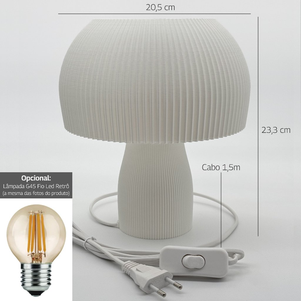 Abajur 🍄 Cogu Mesa Cabeceira Luminária 110V/220V cogumelo quarto sala escritório