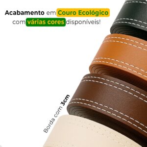 Espelho Redondo Decorativo Suspenso Alça 60cm + Pino Suporte para Banheiro Sala Quarto