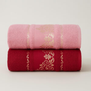 Kit 2 Toalhas de Banho Premium Gigante 100% Algodão – Felpudas, Macias e Super Absorventes - Kit 2Toalhas-Bordô&Rosé