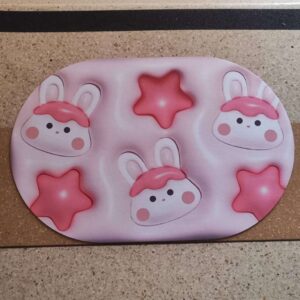 Tapete de Banheiro Efeito 3D Antiderrapante Super Absorvente Saída Chuveiro Box Super Absorvente 58x38cm - 3 coelhos