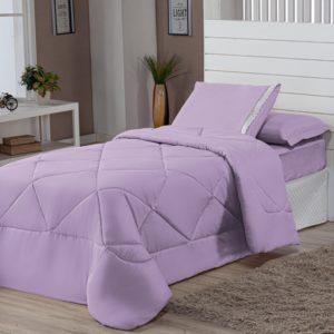 Edredons Solteiro Inverno 04 Peças Ternura Infantil Barato - LILAS
