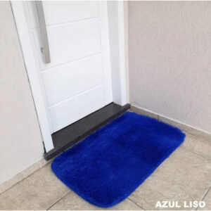 Tapete Peludo para Porta Felpudo Bege Mesclado 40cm x 60cm Antiderrapante Shaggy - Várias Cores