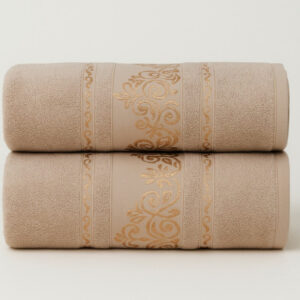 Kit 2 Toalhas de Banho Premium Gigante 100% Algodão – Felpudas, Macias e Super Absorventes - Kit 2Toalhas–Bege