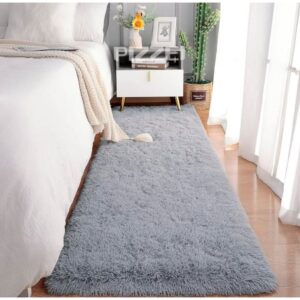 Tapetinho Sala Quarto Peludo Felpudo Grosso 40x60 cm Macio - Cinza liso