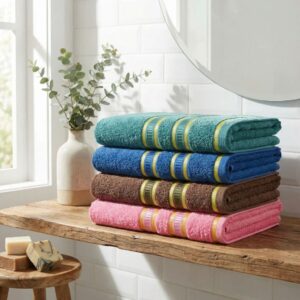 Kit 4 Toalhas Banho Turquesa 70x140 100% Algodão Felpuda Conforto Premium Grande