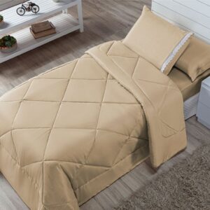 Kit Edredom Solteiro Infantil Aconchego com Lençol 04 Peças - AVELA