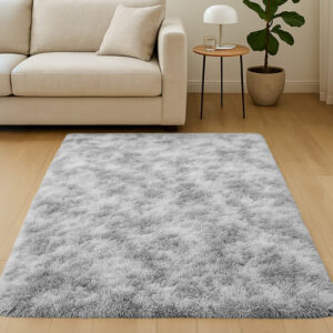 Tapete 1,00x1,50 Sala Quarto Felpudo Varias Cores Premium - Cinza Mesclado