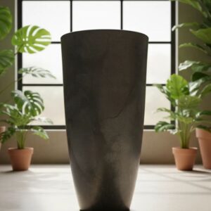 Vaso Luxo Planta Sala Coluna Ibiza Cone G Decorativo Liso