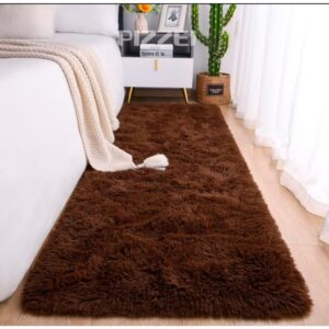 Tapetinho Sala Quarto Peludo Felpudo Grosso 40x60 cm Macio - Marrom Liso