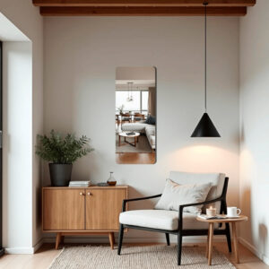 Espelho Lopazzi GRANDE ORGÂNICO RETANGULAR VIDRO DECORAÇÃO PARA SALA QUARTO BANHEIRO SUPORTE OU DUPLA FACE