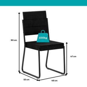 Conjunto Sala de Jantar 4 Cadeiras San Francisco Carraro Preto