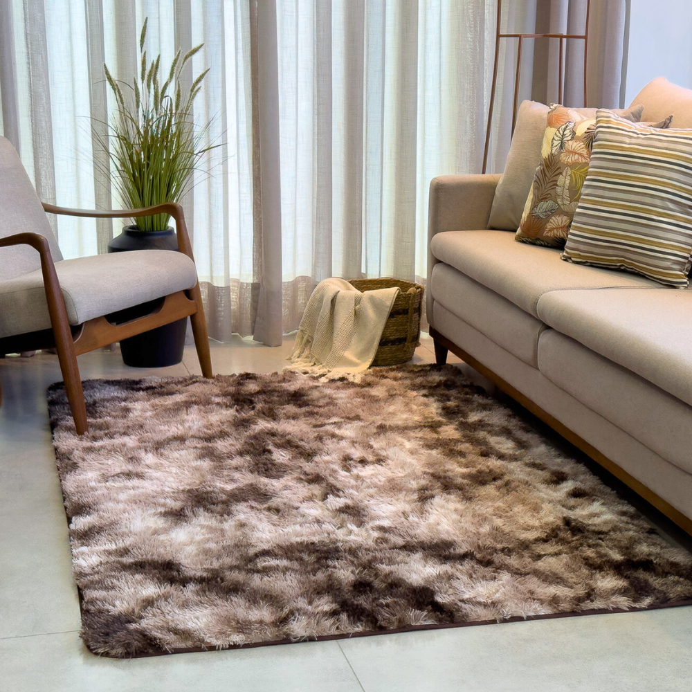 Tapete Decorativo Grande 3,00x2,00 Peludo Sala de Estar Macio Confortável Luxo